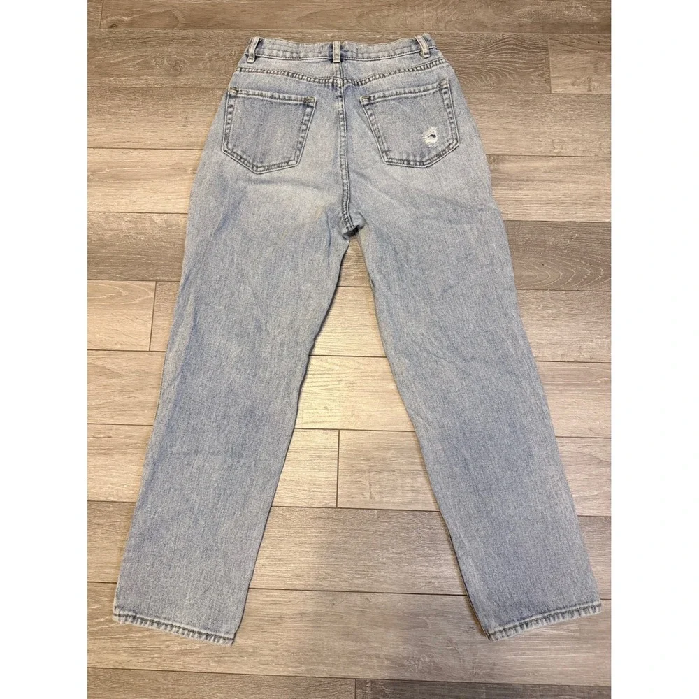 PacSun High Rise Straight Jeans Womens 24 Light Blue Wash Button Fly Denim